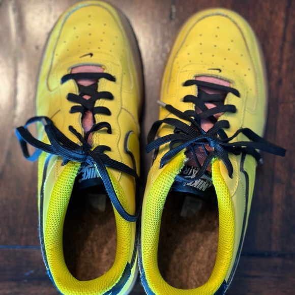 Nike Air Force 1 No 2 Pencil Youth 6.5 Yellow Leather Shoes Sneakers - Picture 5 of 8